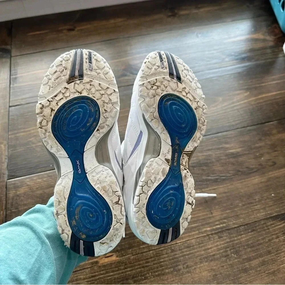 Reebok DMX Walk Men’s White & Blue Lace-Up Tennis Shoes Size 8 GUC